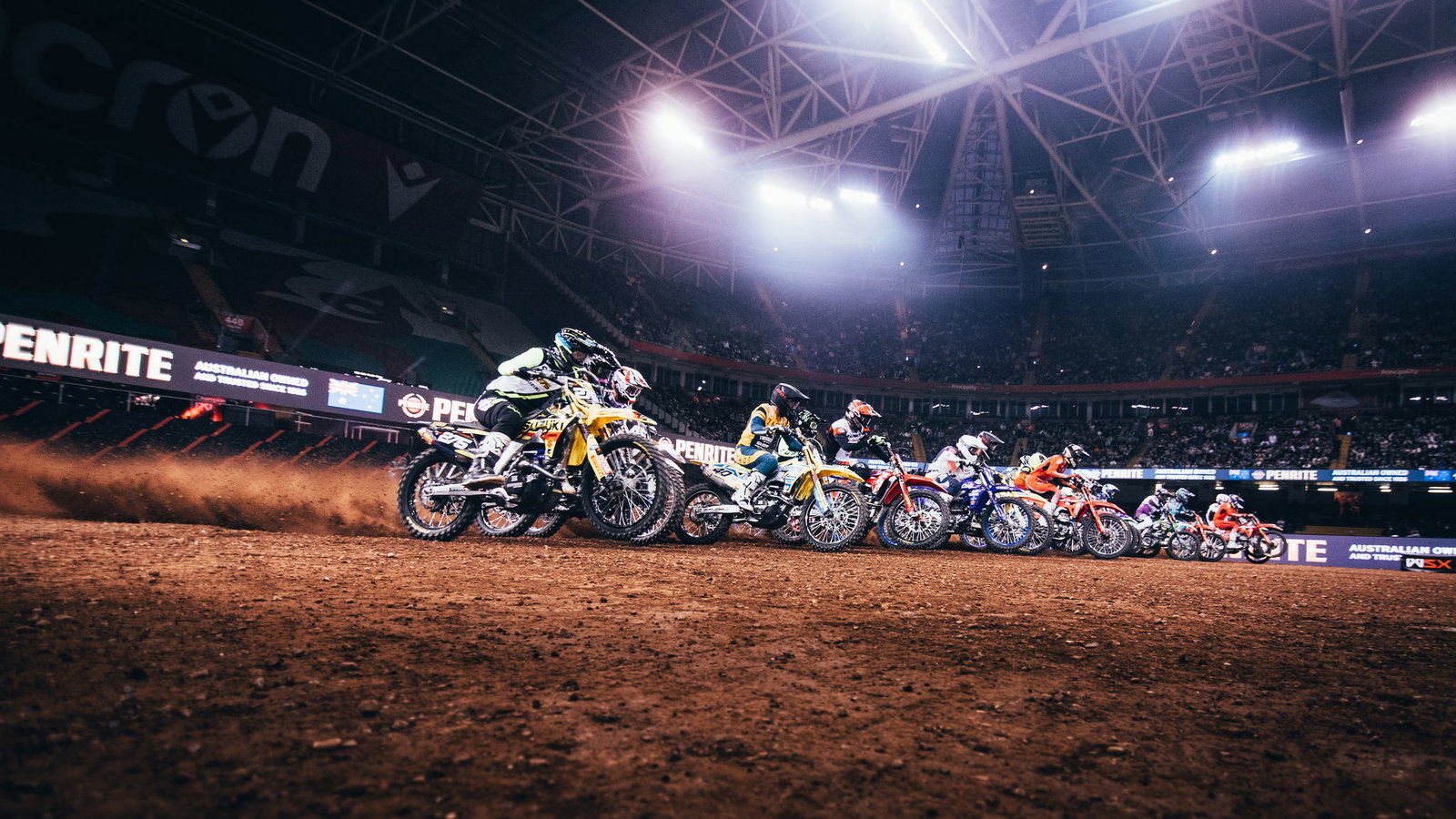 WSX Cardiff Patrick Cartwright at the start line with the other riders